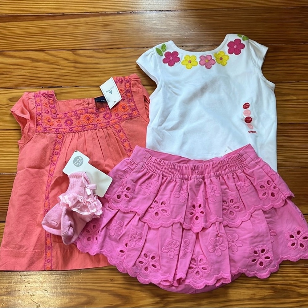 Gap and Gymboree: Pink and White Girls' Outfit Set